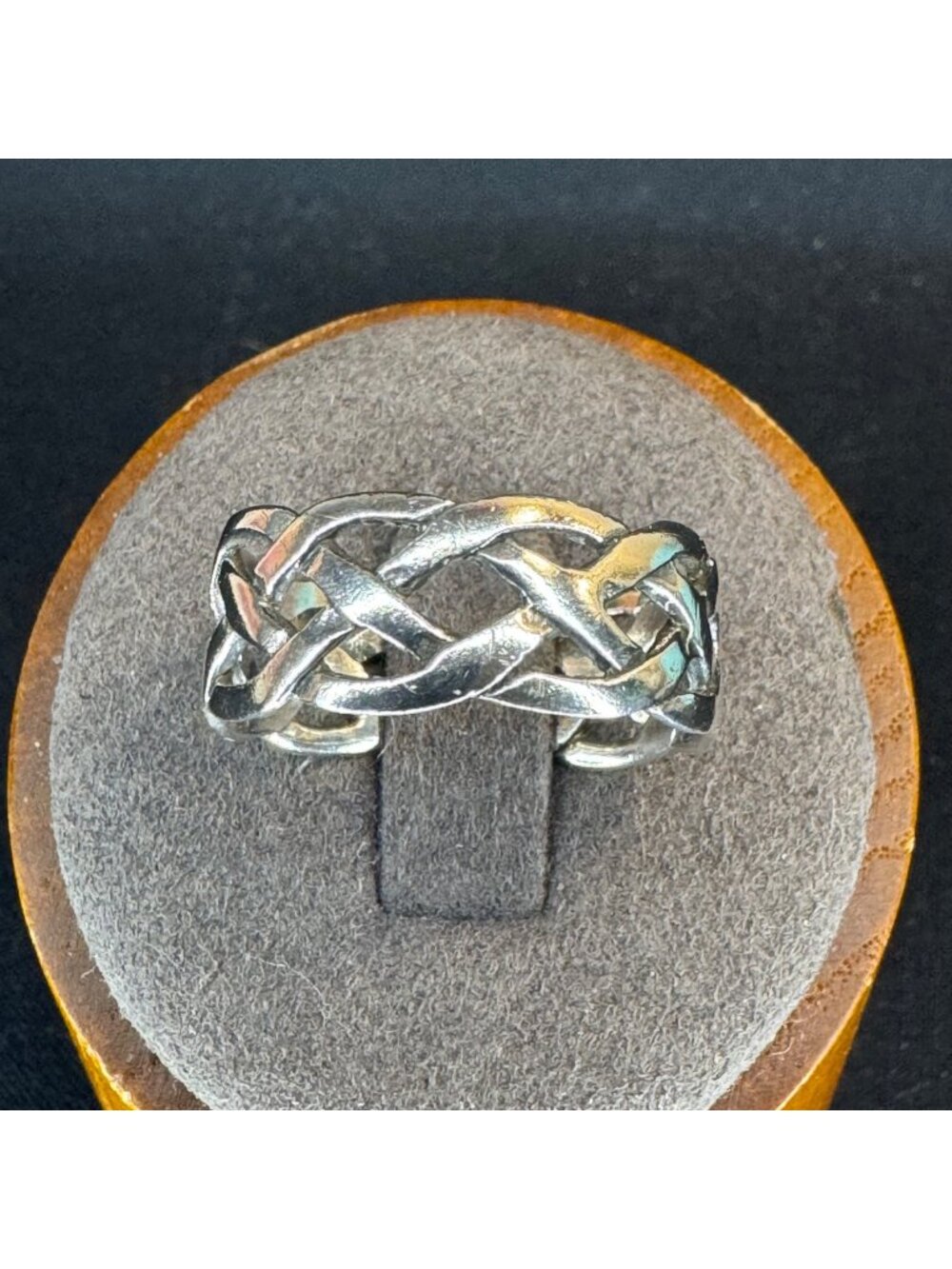 VTG Sterling Silver 925 Celtic Knot Interwoven Design Band Ring Size 10